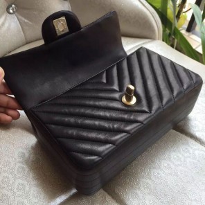 2015 Chanel Classic Flap Bags Original leather A1116 in Black with Gold