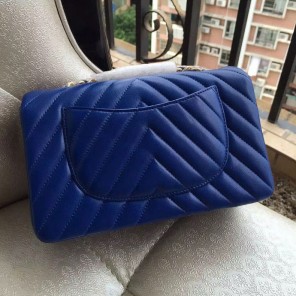 2015 Chanel Classic Flap Bags Original leather A1116 in Blue with Silver