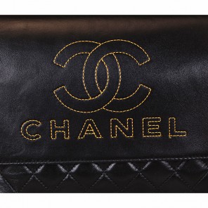 2015 Chanel Cruise shoulder Bag Sheepskin Leather A68058 Black