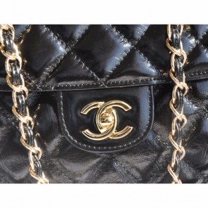 2015 Chanel Flap Bag Iridescent Leather A94758 Black