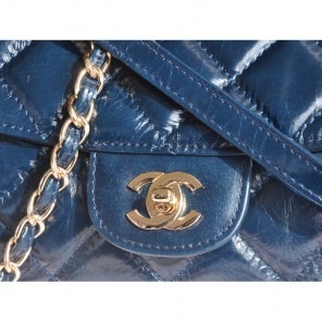 2015 Chanel Flap Bag Iridescent Leather A94759 Royalblue