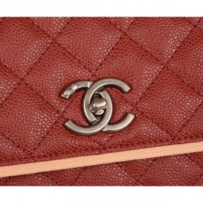 2015 Chanel Large Caviar Leather Messenger Bag A68672 Burgundy