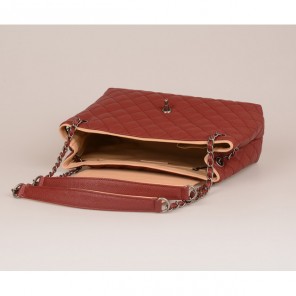 2015 Chanel Large Caviar Leather Messenger Bag A68672 Burgundy