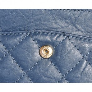 2015 Chanel Original Glazed Crackled Leather Classic Flap Bag A30225 Royal