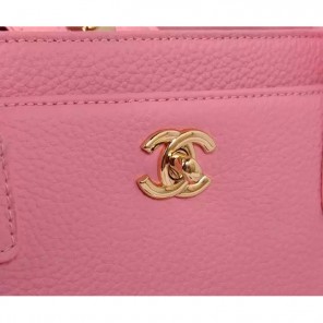 2015 Chanel Pink Original leather Tote Shoulder Bag A67007 with Gold