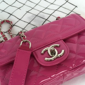 2015 Chanel Rose Classic CC Flap Patent leather A92781 Shoulder Bag
