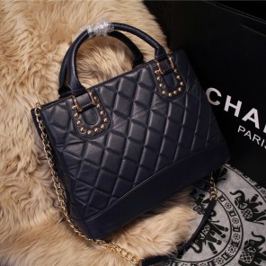2015 Chanel Sheepskin Leather Tote Bag A68056 Royalblue