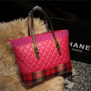 2015 Chanel Shopper Bag Sheepskin Leather A68031 Rose