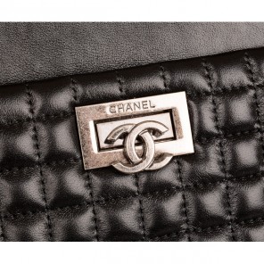 2015 Chanel Shopper Bag Sheepskin Leather A69130 Black