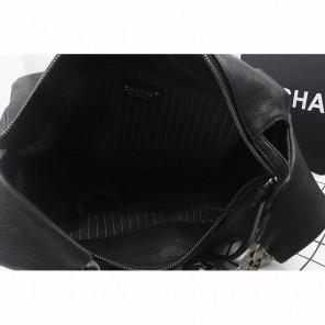 2015 Chanel Top Original Leather Hobo Bag A92170 Black