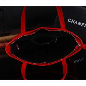 2015 Chanel Tote Bag Bright Leather A68088 Red