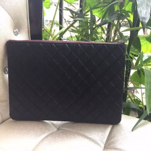 2015 Chanel iPad A4 Bag Original Caviar Leather A82089 Black with Silver
