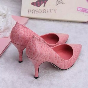 2015 Dior women Stone stripes heeled shoes