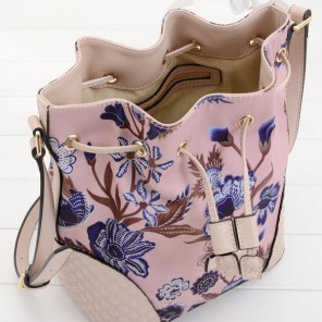 2015 Gucci Camouflage Leather Bucket Bag 354228 Pink