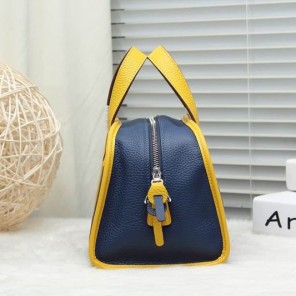 2015 Hermes Boston Bag 25cm Grainy Leather H9898 Dark Blue