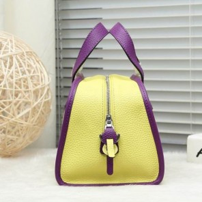 2015 Hermes Boston Bag 25cm Grainy Leather H9898 Lemon