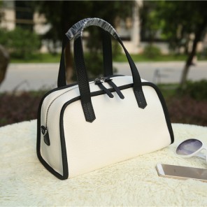 2015 Hermes Boston Bag Grainy Leather H9898 White