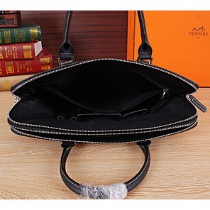 2015 Hermes Briefcase Grainy Leather H8043 Black