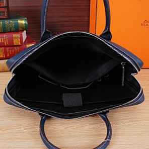 2015 Hermes Briefcase Original Calf Leather H8012 Blue