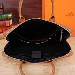 2015 Hermes Briefcase Original Calf Leather H8012 Wheat