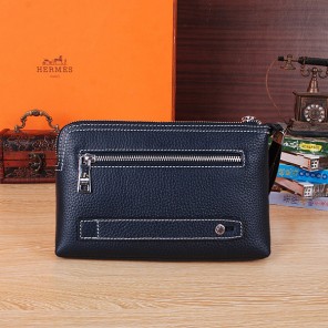 2015 Hermes Calfskin Leather Clutch H6628 Blue