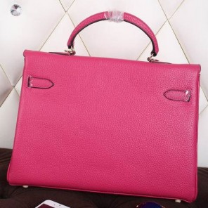 2015 Hermes Kelly 35CM Shoulder bag clemence leather in Rose