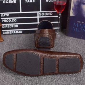 2015 Hermes men Crocodile stripes leather casual shoes