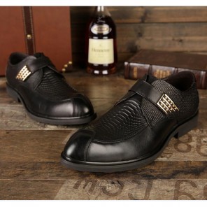 2015 Prada men Snake stripes leather shoes