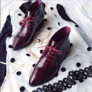 2015 Valentino women Stone striped pointed straps high-top boots