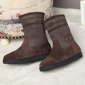 2015 chanel New Arrivals Lambs wool warm snow boots