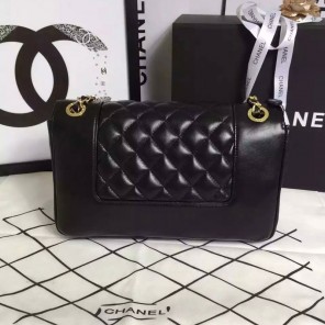 2016 Boy Chanel Flap Shoulder Bag Sheepskin Leather A1875 Black