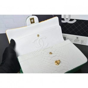 2016 Chanel 2.55 Series Flap Bag Real Python Leather 1112 with Gold