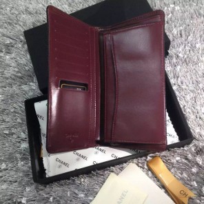 2016 Chanel Bi-Fold Wallet Black Caviar leather A31509 Gold