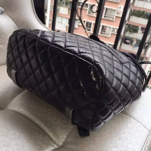 2016 Chanel Black Original Leather Backpack Embellished With a cc Signature