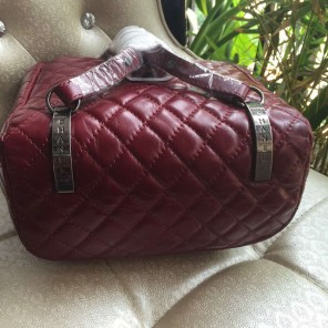 2016 Chanel Claret Original Leather Backpack Embellished With a cc Signature