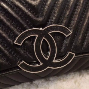 2016 Chanel Clutch Shoulder Bag Sheepskin Leather A0976 Black