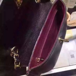 2016 Chanel Drew Calfskin Leather Shoulder Bag A20828 Black