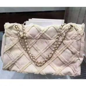 2016 Chanel Flap Bag Jean Jacket A8030 Apricot