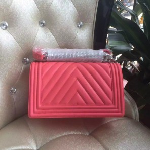 2016 Chanel LE Boy Flap Shoulder Bag Original Leather A67086 Peach