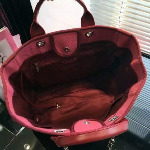 2016 Chanel Large Canvas Tote Shopping Bag A68046 Peach