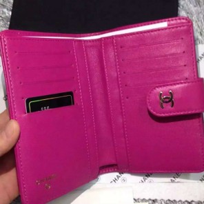 2016 Chanel Matelasse Bi-Fold Wallet Sheepskin Leather A50073 Rose