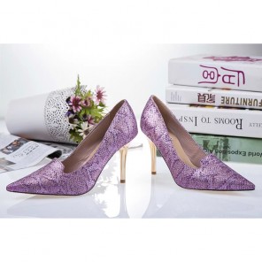 2016 Jimmy Choo Women High-heeled shoes with Snake stripes 8.5cm