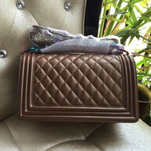 2016 LE Boy Chanel Flap Shoulder Bag Original Goatskin Leather A67086 Bronze