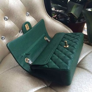 2016 New Chanel Classic Flap Bag 1112 Green Original leather Gold