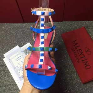 2016 Valentino women Sandals shoes with rivet Heel Height 6.5cm