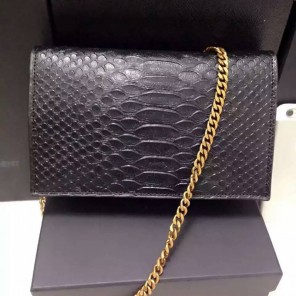 2016 YSL Dinner clutch shoulder bag 311218 Black with Bronze