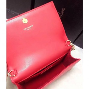 2016 YSL Dinner clutch shoulder bag 311218 Red with Bronze