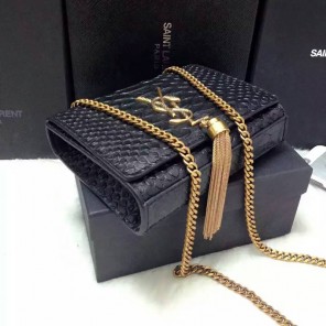 2016 YSL shoulder bag 311178 Black with Bronze