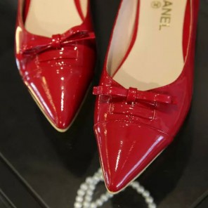 2016 chanle Flats shoes in Patent leather