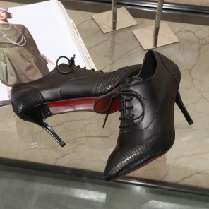 2016 chanle women high-heeled shoes in Calfskin leather Heel Height 8.5cm